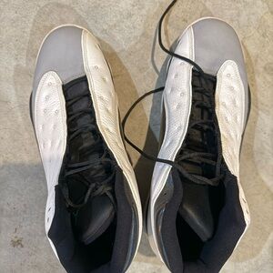 Jordan 13 White and Gray Athletic Shoes